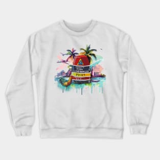 Key West Southern Most Point in US Marker with Cuban Background - WelshDesigns Crewneck Sweatshirt